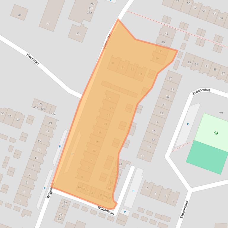 Kaart van postcodegebied 3831XV.