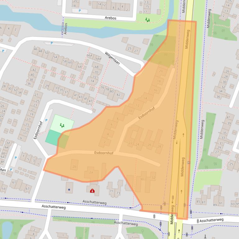 Kaart van postcodegebied 3831XZ.