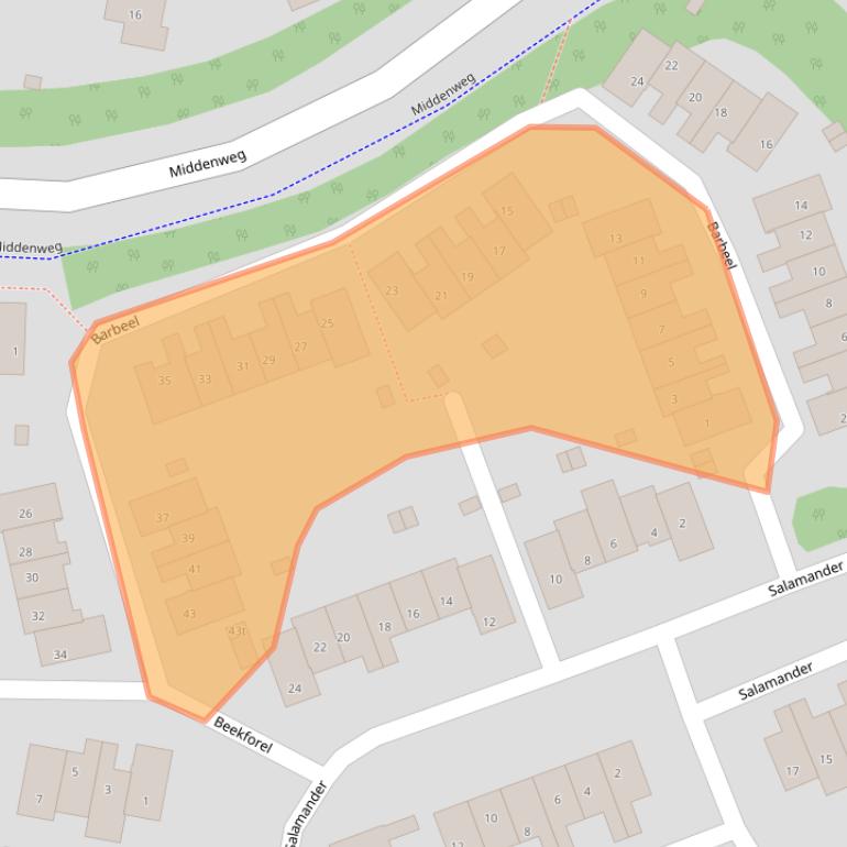 Kaart van postcodegebied 3831ZD.