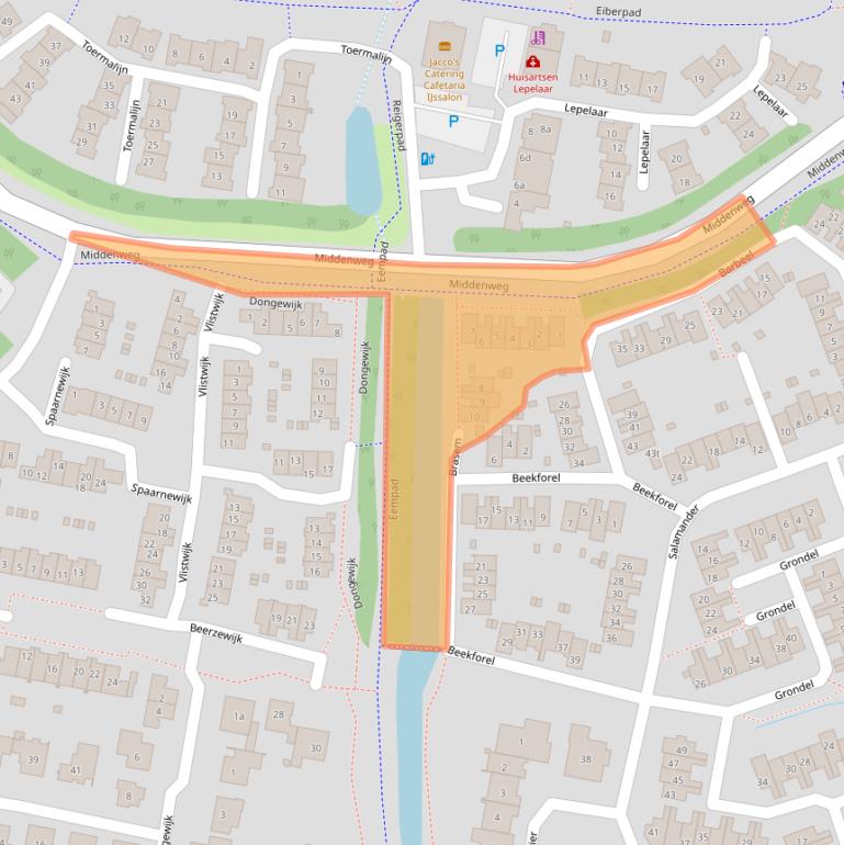 Kaart van postcodegebied 3831ZG.