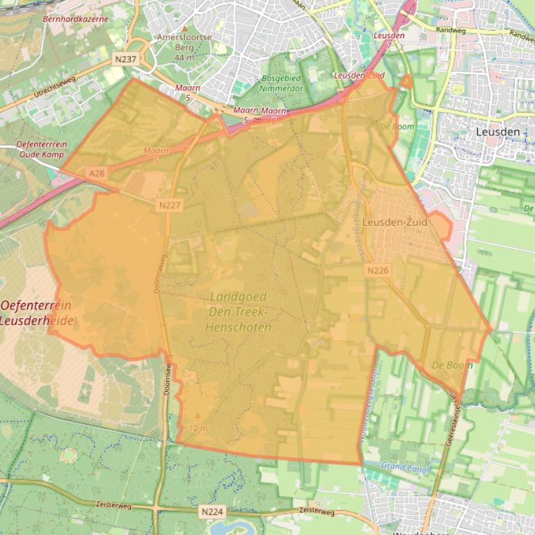 Kaart van postcodegebied 3832.