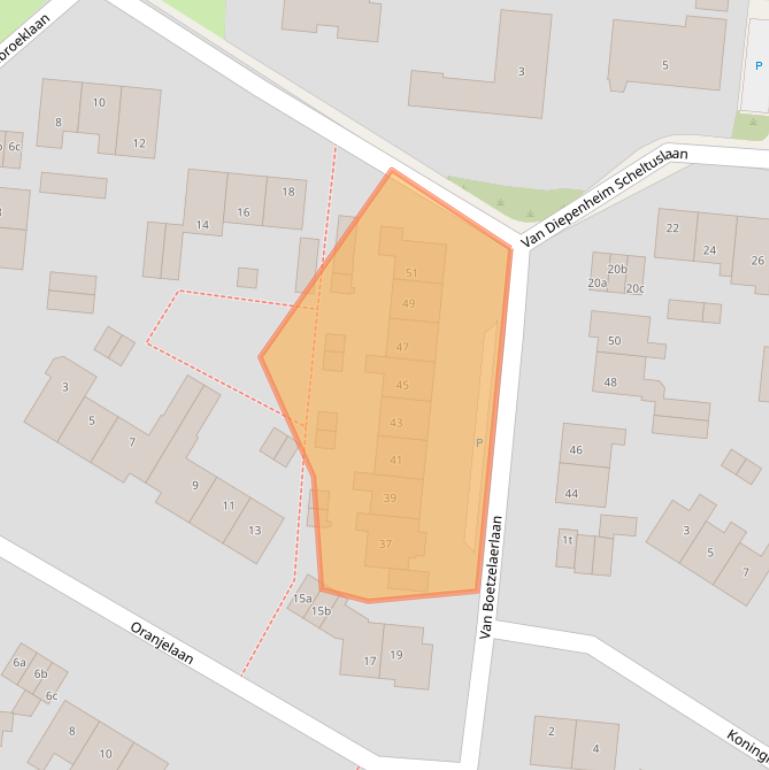 Kaart van postcodegebied 3832AL.