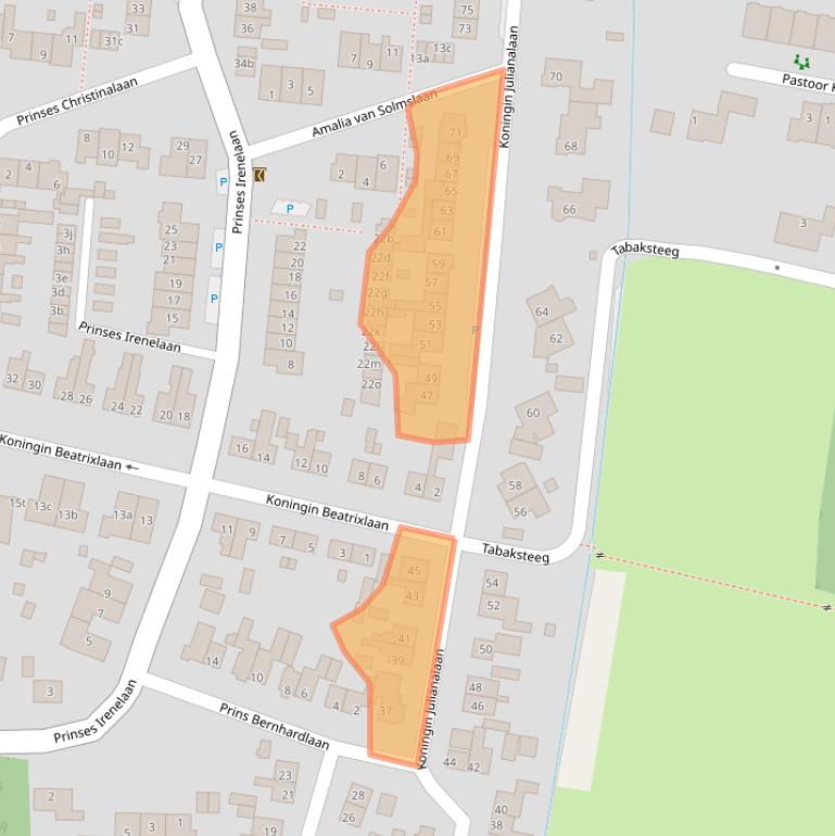 Kaart van postcodegebied 3832BB.