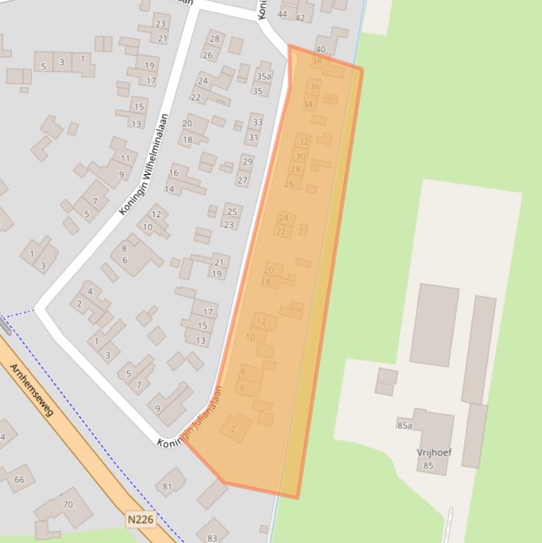 Kaart van postcodegebied 3832BD.