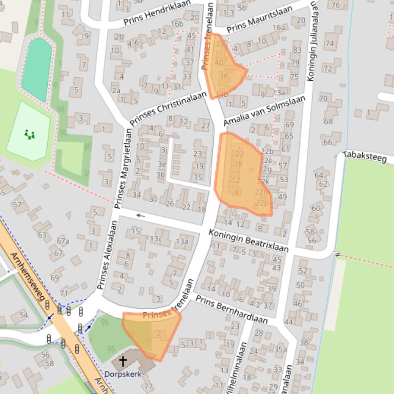 Kaart van postcodegebied 3832CC.