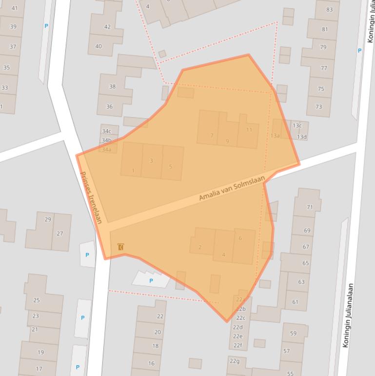 Kaart van postcodegebied 3832CE.