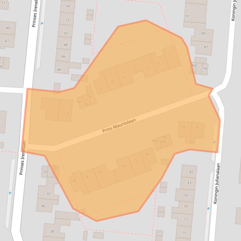 Kaart van postcodegebied 3832CG.