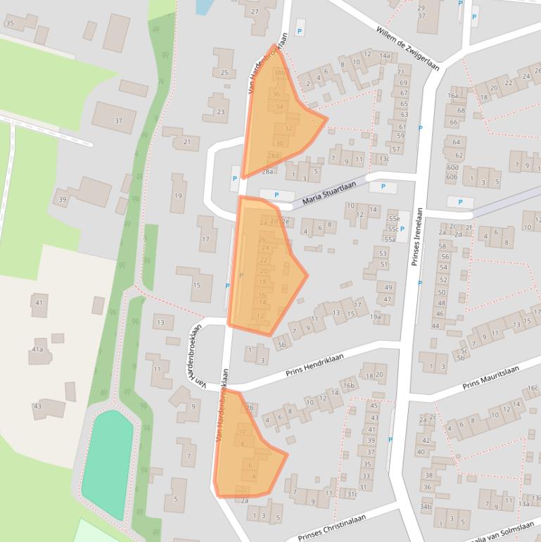 Kaart van postcodegebied 3832CL.