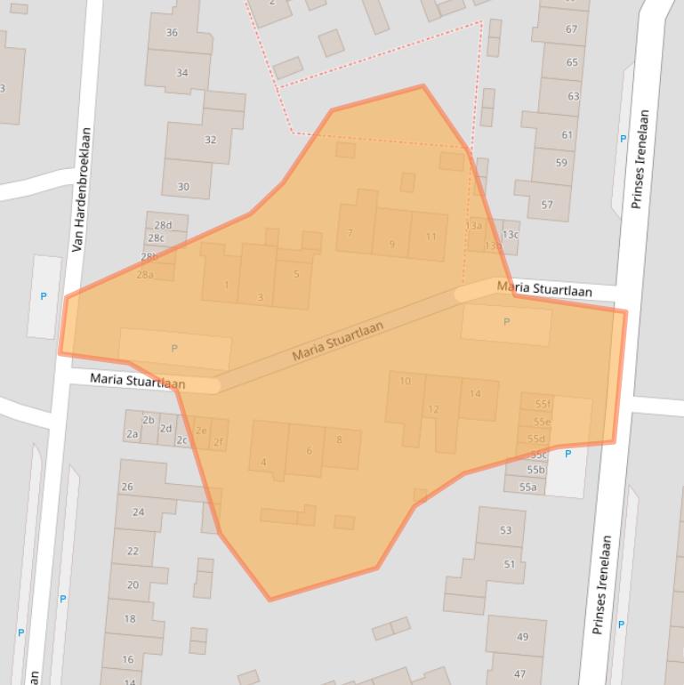 Kaart van postcodegebied 3832CP.