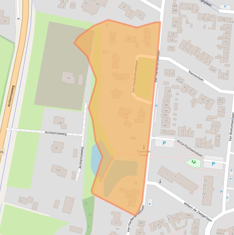 Kaart van postcodegebied 3832CT.