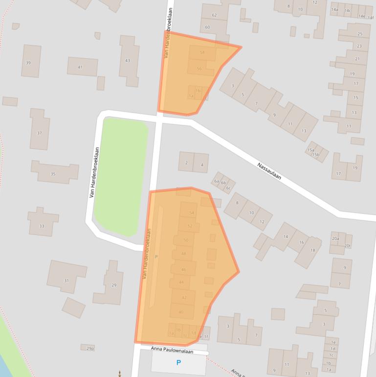 Kaart van postcodegebied 3832CX.