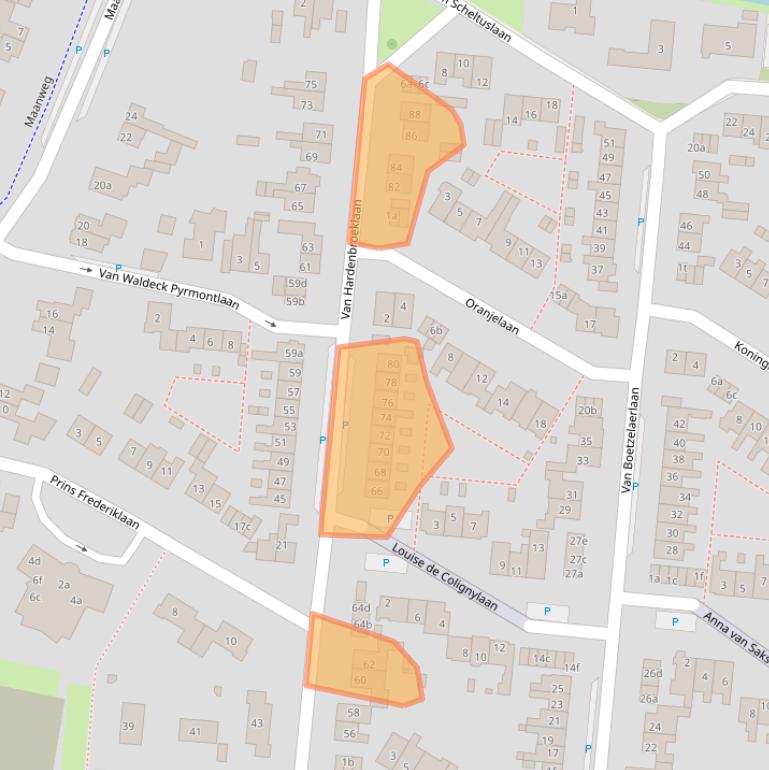 Kaart van postcodegebied 3832CZ.