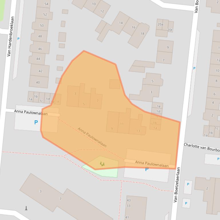 Kaart van postcodegebied 3832EA.