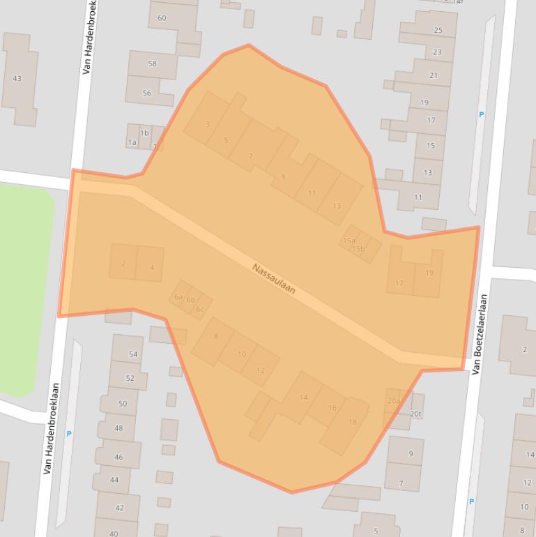 Kaart van postcodegebied 3832EB.