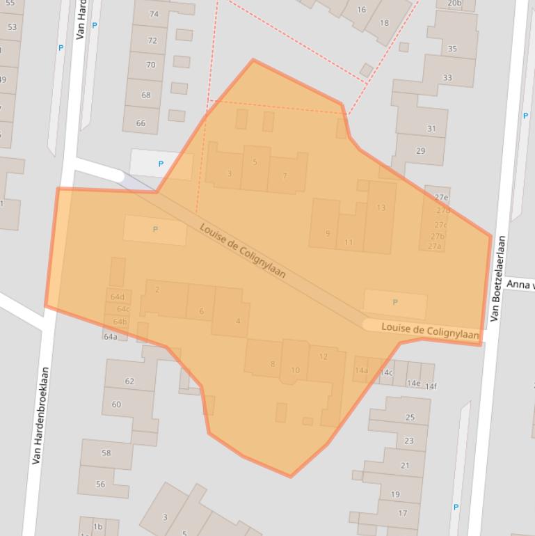 Kaart van postcodegebied 3832EC.