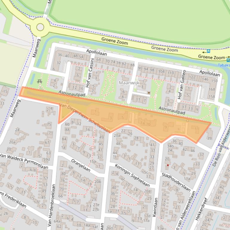 Kaart van postcodegebied 3832EE.