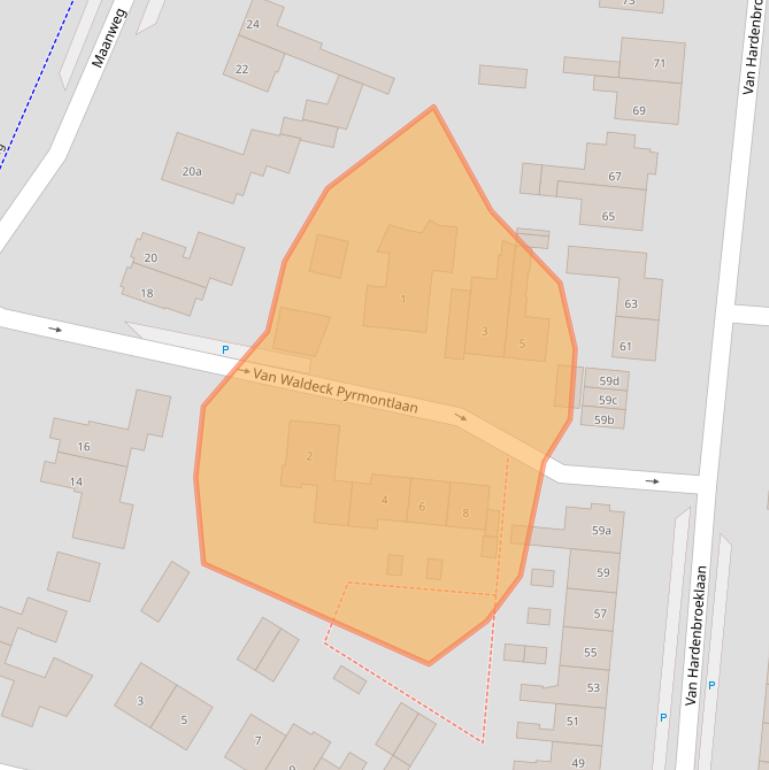 Kaart van postcodegebied 3832GC.