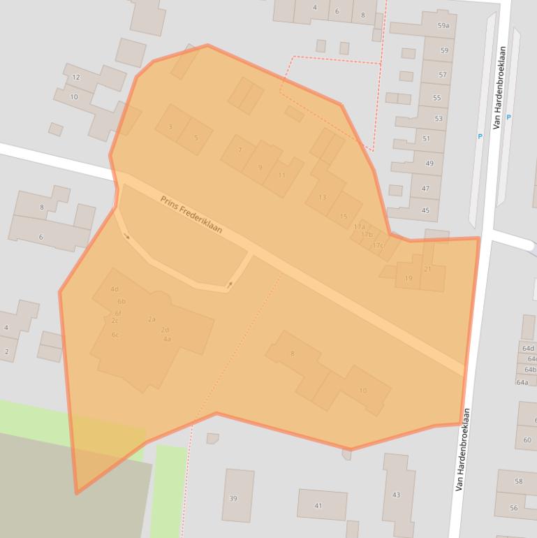 Kaart van postcodegebied 3832GD.