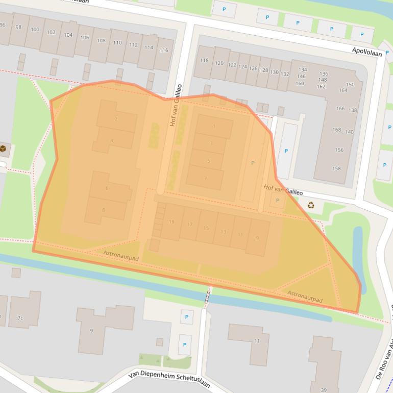 Kaart van postcodegebied 3832HE.