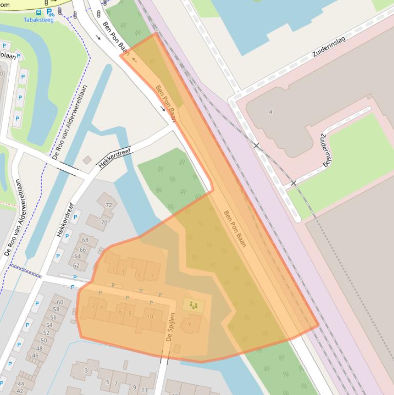 Kaart van postcodegebied 3832JA.