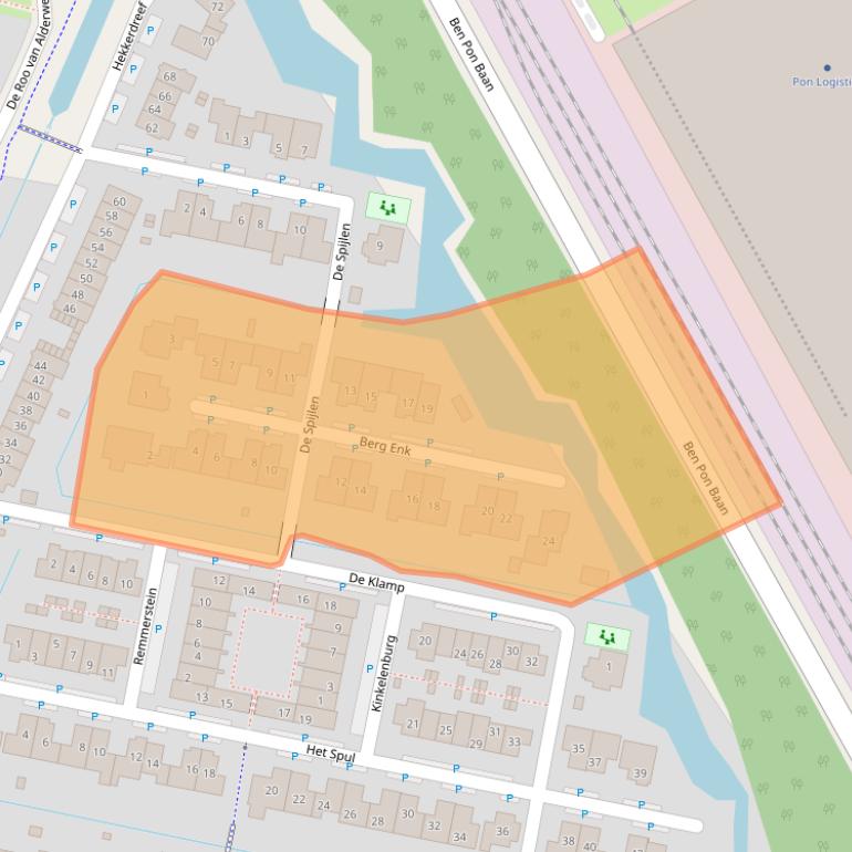 Kaart van postcodegebied 3832JB.