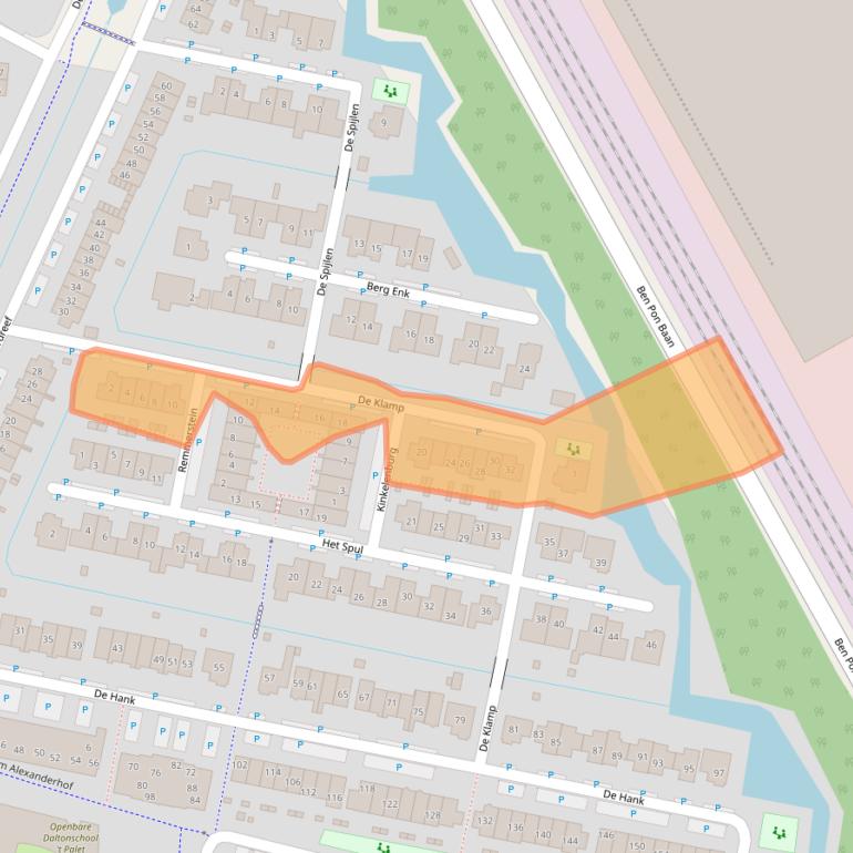 Kaart van postcodegebied 3832JC.