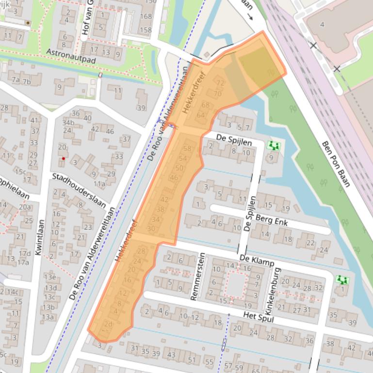 Kaart van postcodegebied 3832JD.