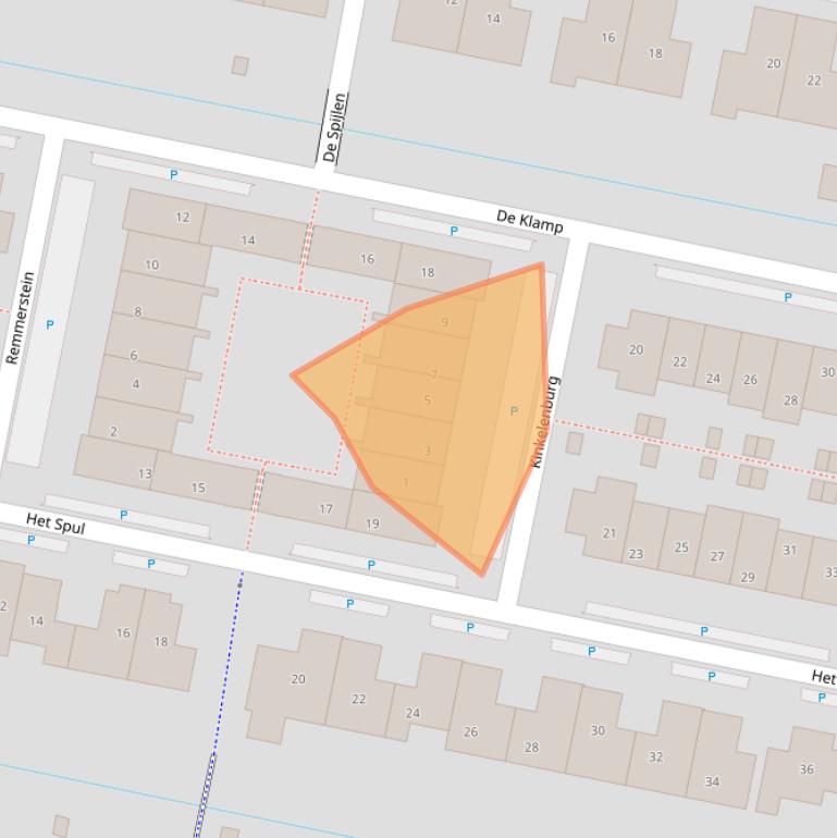 Kaart van postcodegebied 3832JG.