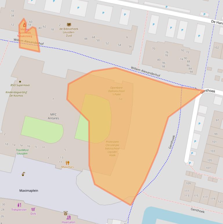 Kaart van postcodegebied 3832JN.