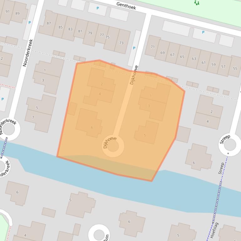 Kaart van postcodegebied 3832KD.