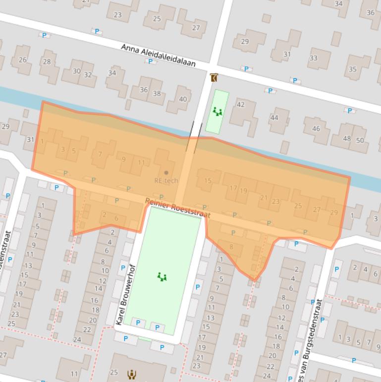 Kaart van postcodegebied 3832LD.