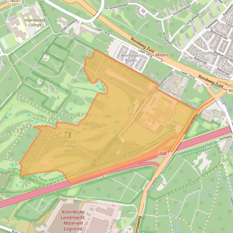 Kaart van postcodegebied 3832RZ.
