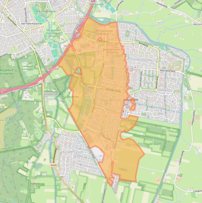 Kaart van postcodegebied 3833.