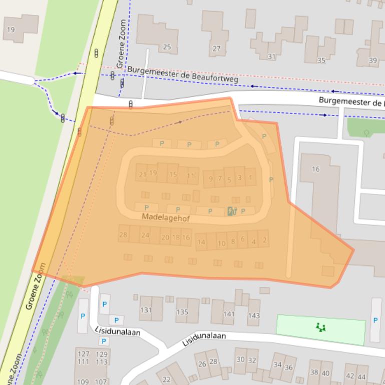 Kaart van postcodegebied 3833AJ.