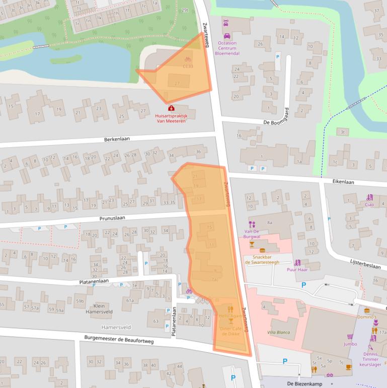 Kaart van postcodegebied 3833AK.