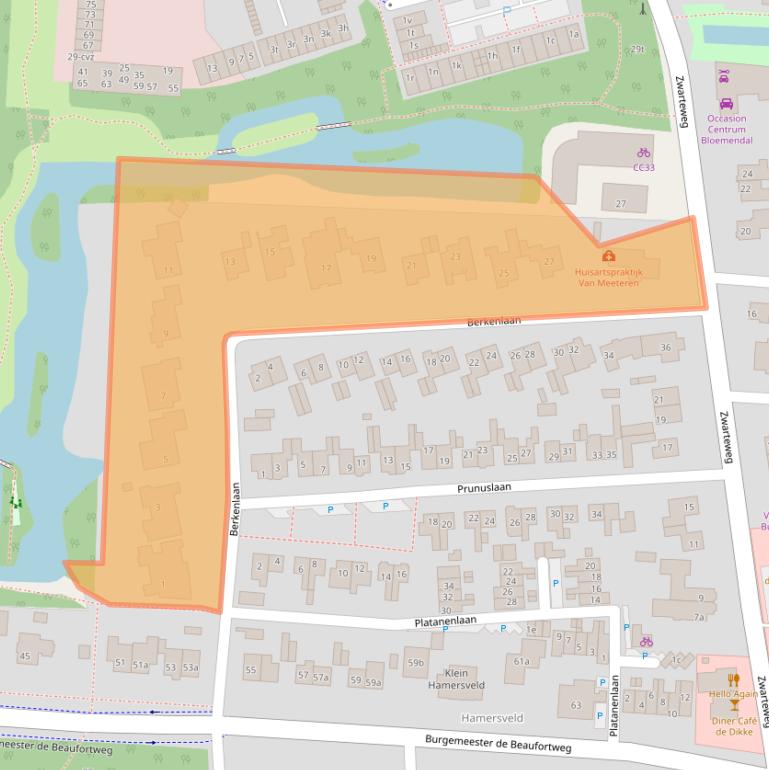 Kaart van postcodegebied 3833AP.