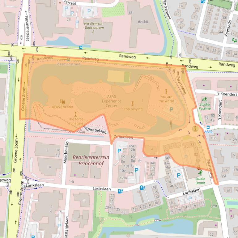 Kaart van postcodegebied 3833AV.