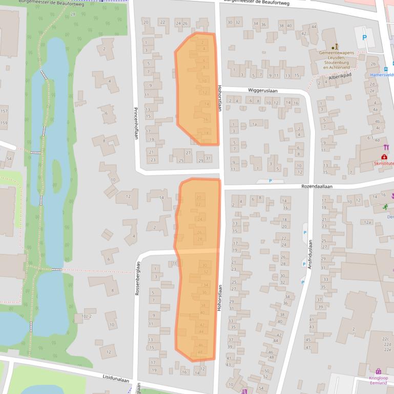 Kaart van postcodegebied 3833BC.