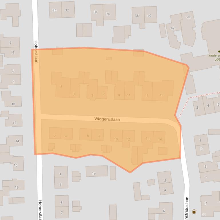 Kaart van postcodegebied 3833BD.