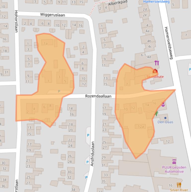 Kaart van postcodegebied 3833BE.