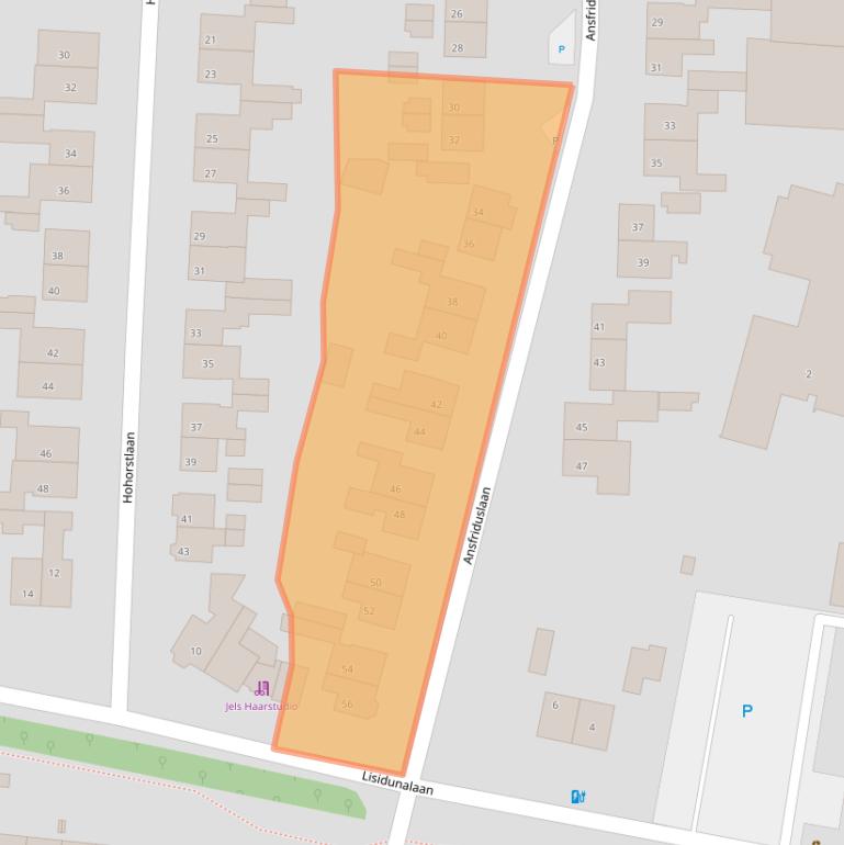 Kaart van postcodegebied 3833BJ.