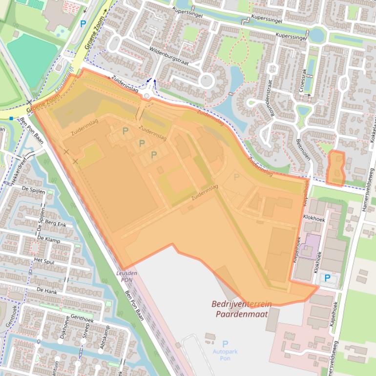 Kaart van postcodegebied 3833BP.