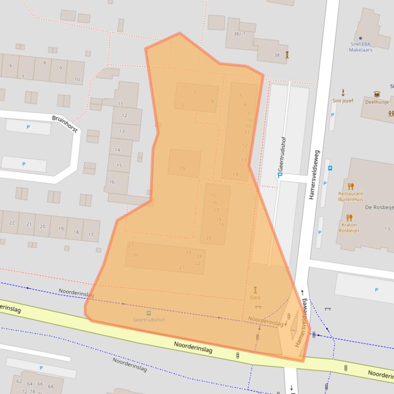 Kaart van postcodegebied 3833BT.