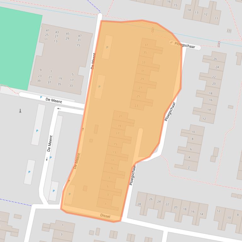 Kaart van postcodegebied 3833EB.