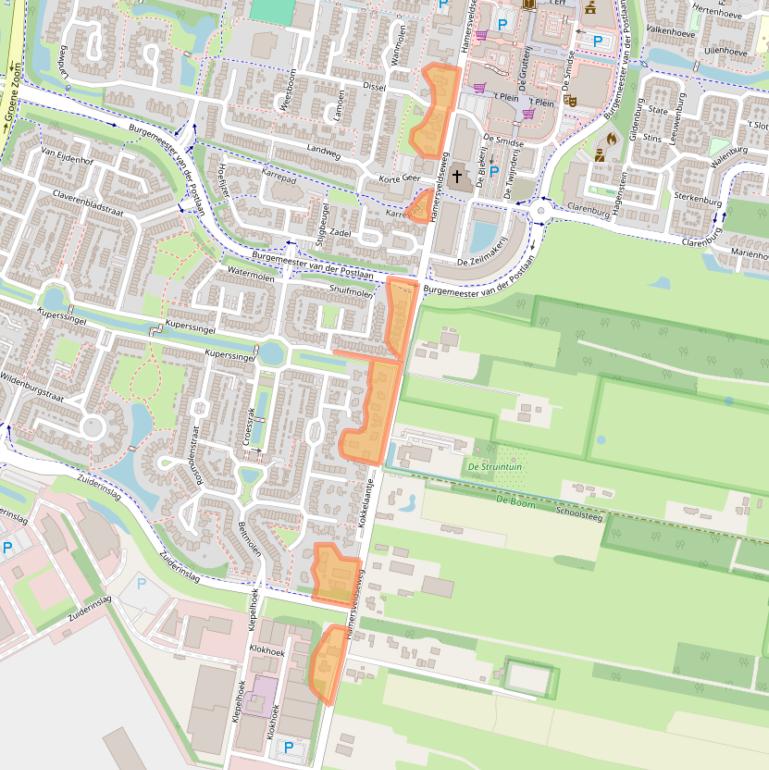 Kaart van postcodegebied 3833GT.