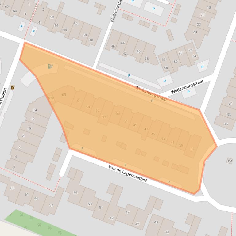 Kaart van postcodegebied 3833HB.