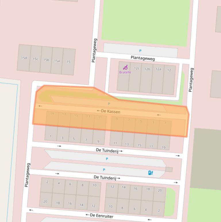 Kaart van postcodegebied 3833SE.