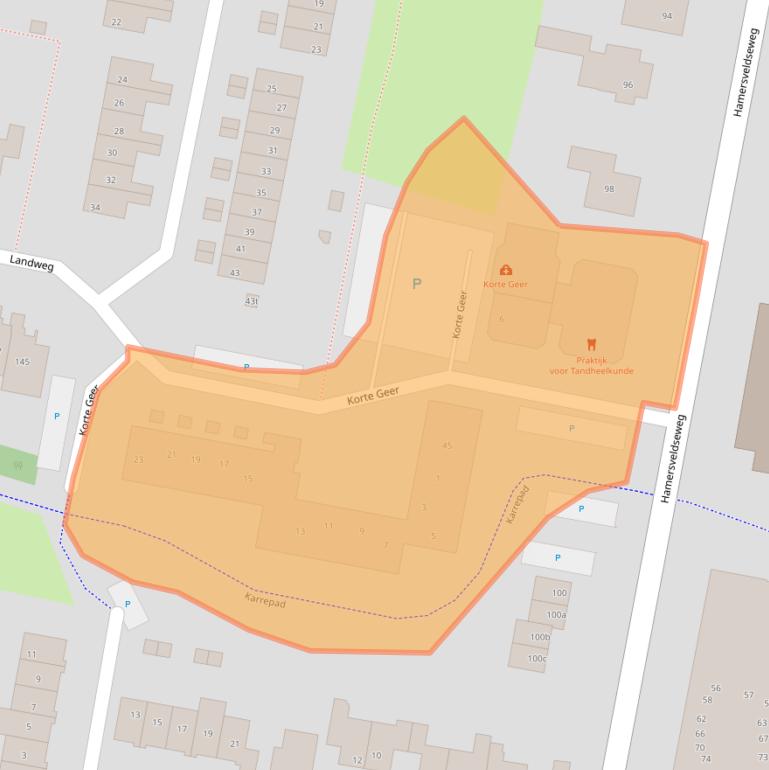 Kaart van postcodegebied 3833VV.