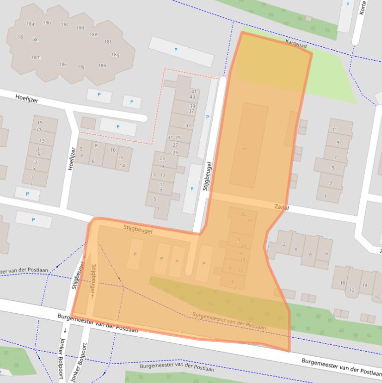 Kaart van postcodegebied 3833XE.