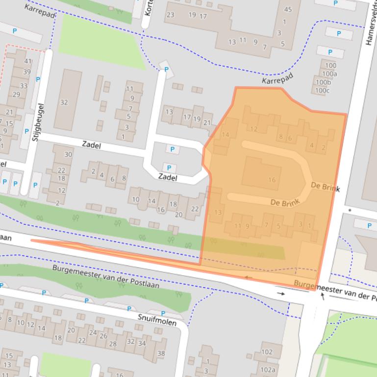Kaart van postcodegebied 3833XG.